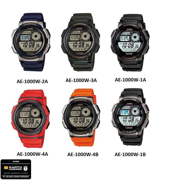 Jam Tangan Casio AE-1000W AE 1000W AE-1000W-1A AE-1000W-2A AE-1000W-3 Original Garansi ResmI