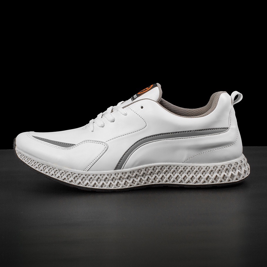 AXTON WHITE |ManNeedMe x FLAZHBACK| Sepatu Sneakers Pria Casual / Sepatu Running ORIGINAL