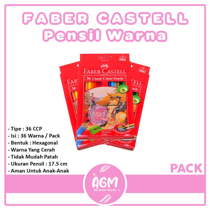 

[COD] Faber Castell Classic Colour Pencils/ Pensil Warna 36