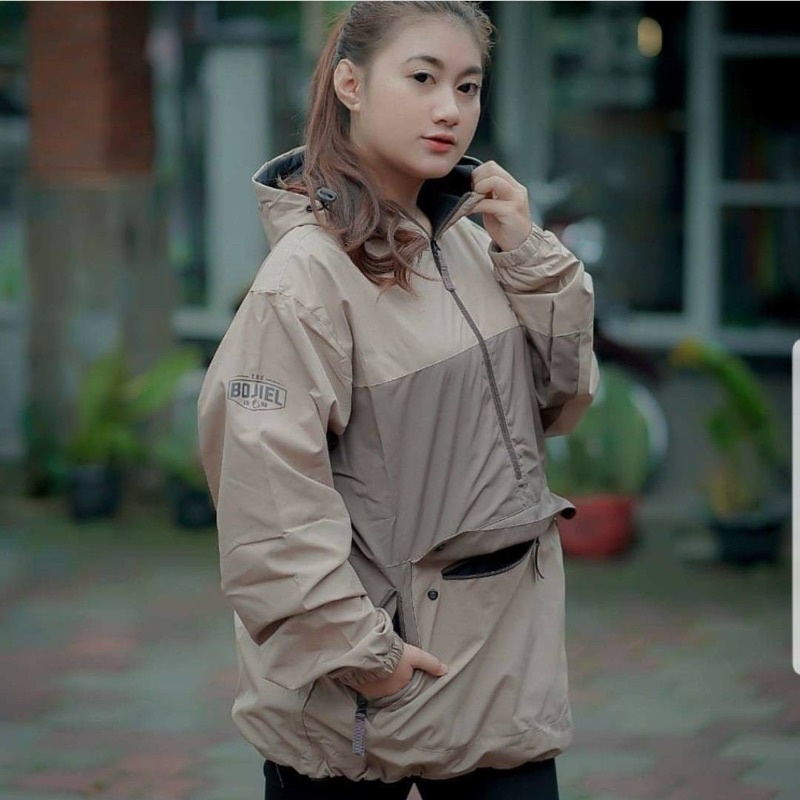 The Bojiel Daily - Cream Moca Jaket Cougle Jaket Parasut Jaket Pria Jaket Outdoor