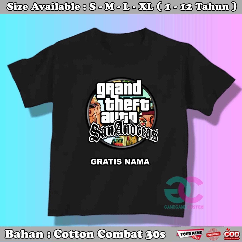 Tshirt Baju Anak GTA San Andreas / Kaos Anak Game Grand Theft Auto SanAndreas 324