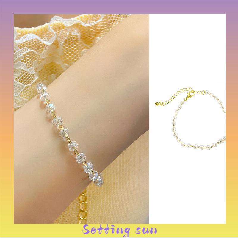 Gelang Kristal Fashion Korea Sederhana Wanita Gadis Gelang Perhiasan Aksesoris TN