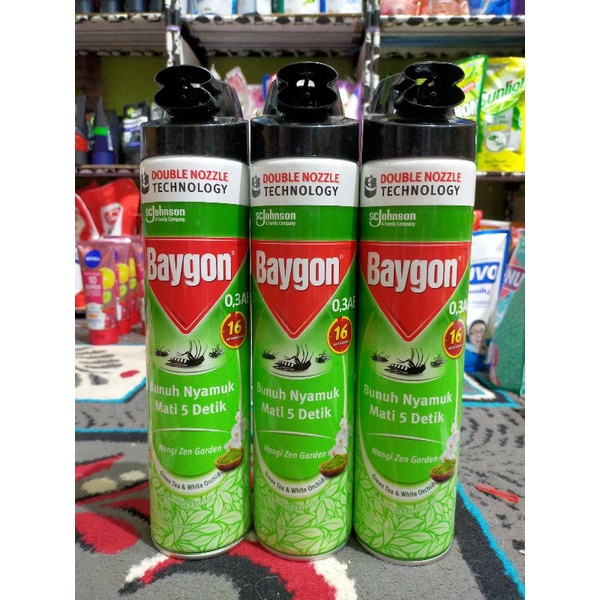 Baygon Aerosol Anti nyamuk &amp; Kecoa Zen Garden 600ml (green tea)