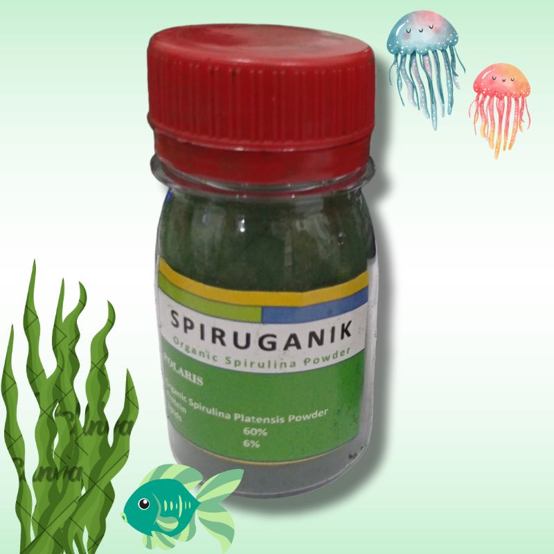 Bubuk Spirulina Pencerah warna ikan SPIRUGANIK BOTOL 25GR