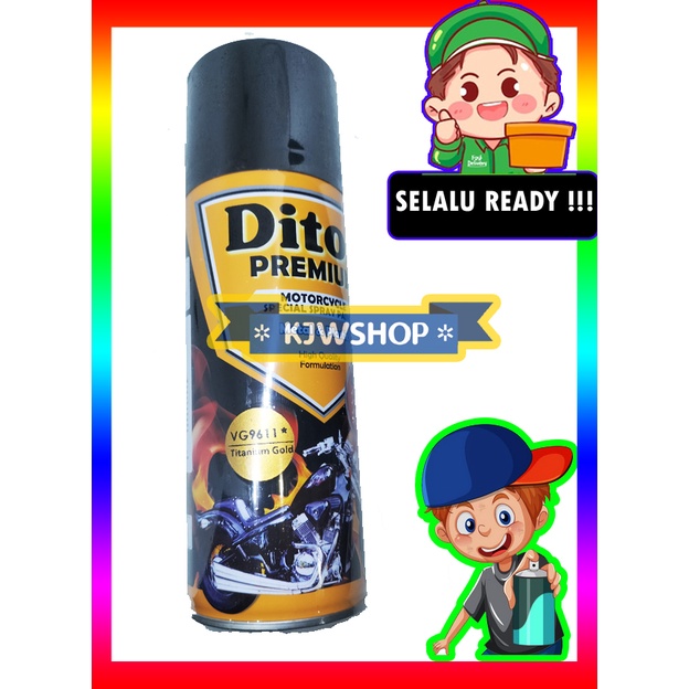 Diton Premium VG 9611 Titanium Gold Emas Metalik Metalic Gold 9611 Cat Semprot Diton Premium  Gold 9