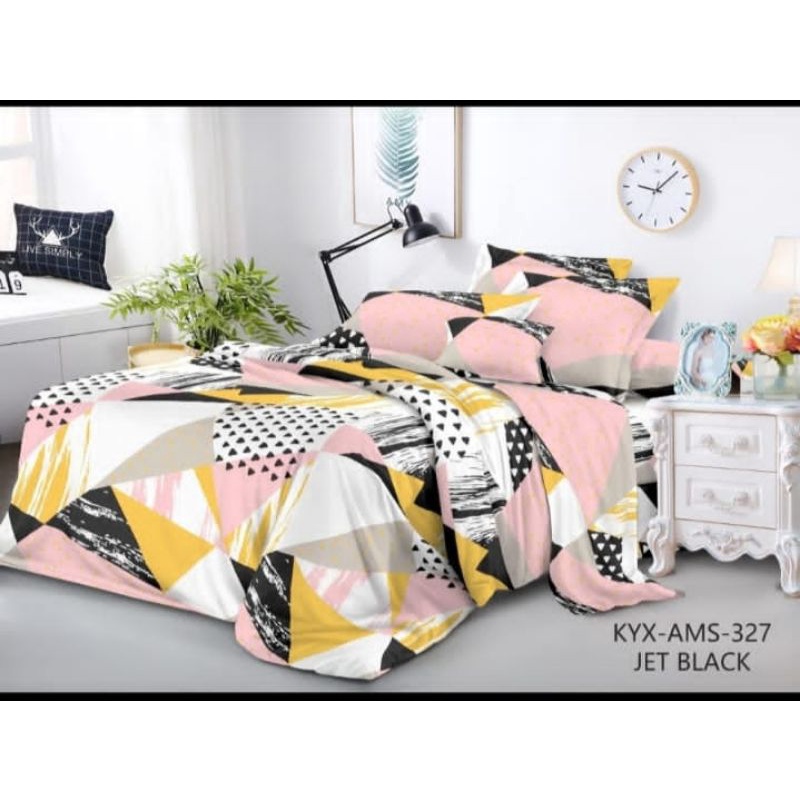 sprei aesthetic kotak hitam 120x200 160x200 180x200 murah premium/seprei kotak kotak emily aesthetic no1 no2 no3/bisa cod/seprai homemade 180x200 160x200 120x200 set sarung bantal dan guling-Zig Zag Combinasi