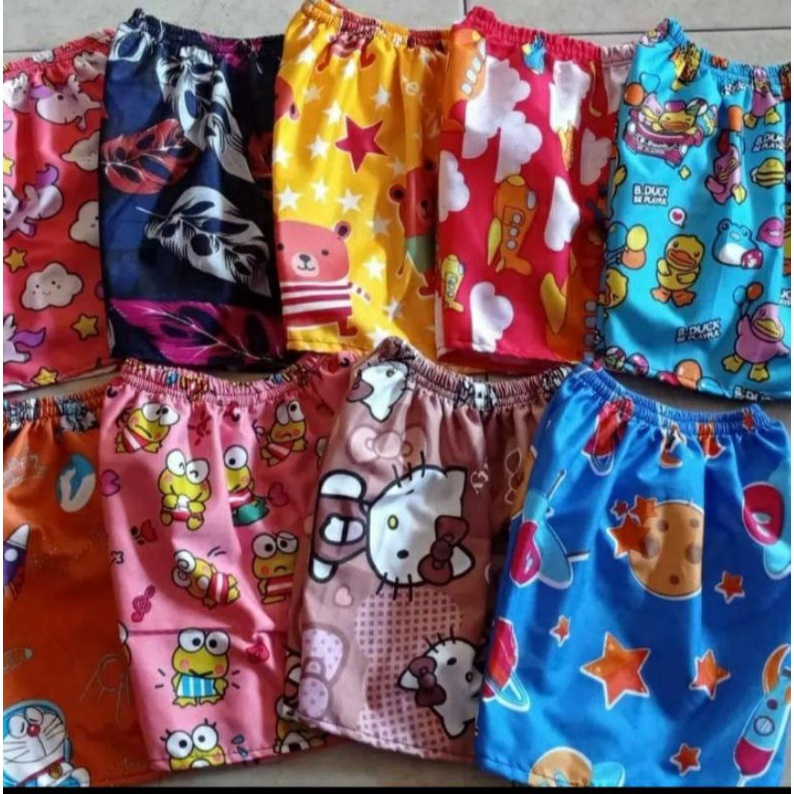 celana pendek anak usia (1 2 3 4 5  ) tahun / celana kolor /celana harian katun motif