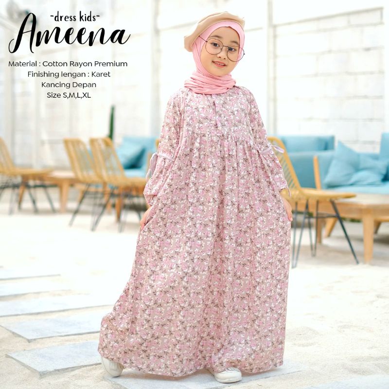 New-Gamis Anak/Homey Dress Anak-Homey Dress Ameena-Bahan Katun Rayon Premium-Busana Muslim Anak murah