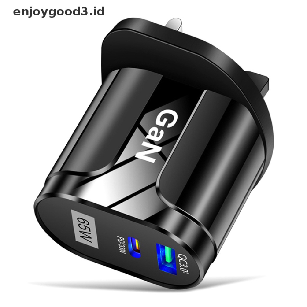 Charger PD USB Tipe C PD 65W Fast Charging Plug EU / US / UK