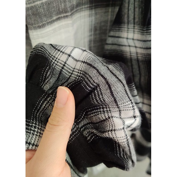 kemeja wanita/Tartan  oversized shirt