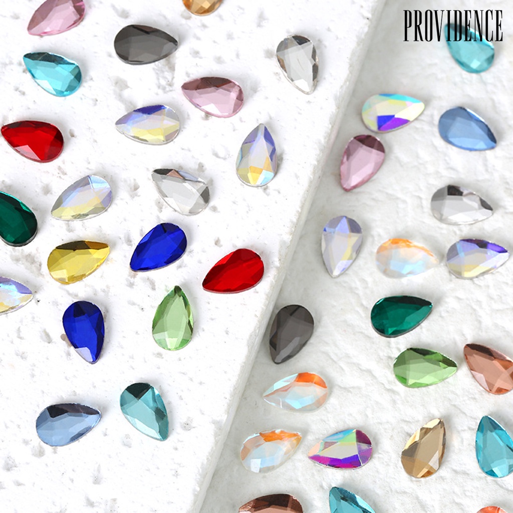 Providence 50Pcs / Set Kuku Palsu Aksen Berlian Imitasi Untuk Nail Art / Manicure DIY