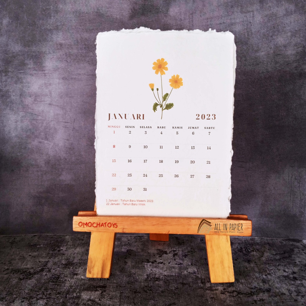 

Pre Order Kalender 2023 Dengan kertas Daur Ulang Handmade Ukuran A5 (Mohon Baca Keterangan Sebelum Membeli)