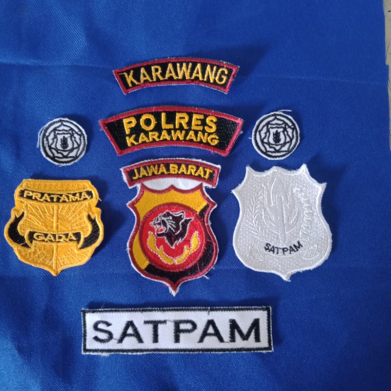 Set Atribut Bordir Satpam Polda Jabar