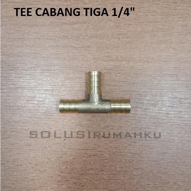 [ JKU ] TEE CABANG TIGA 1/4 INCH KUNINGAN / SAMBUNGAN T CABANG TIGA