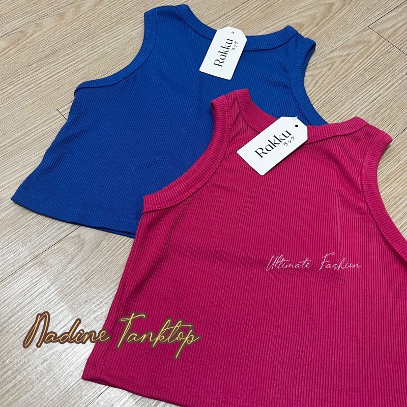 Nadine Tanktop Knit -  Tank Top Crop - Baju Atasan Knit Dalaman Wanita Korean Top Kekinian