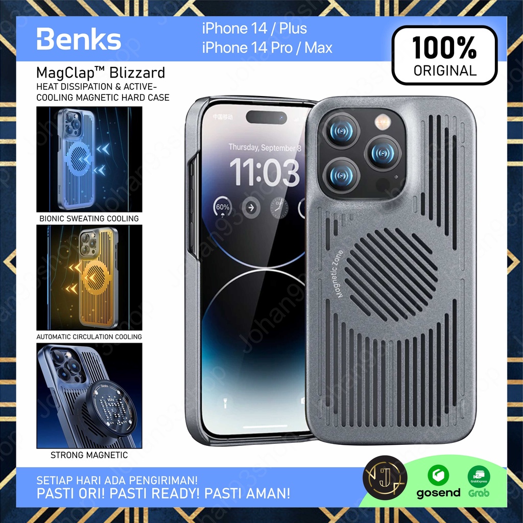 Case iPhone 14 Pro Max Plus BENKS MagClap™ Blizzard Ice Armor Cooling