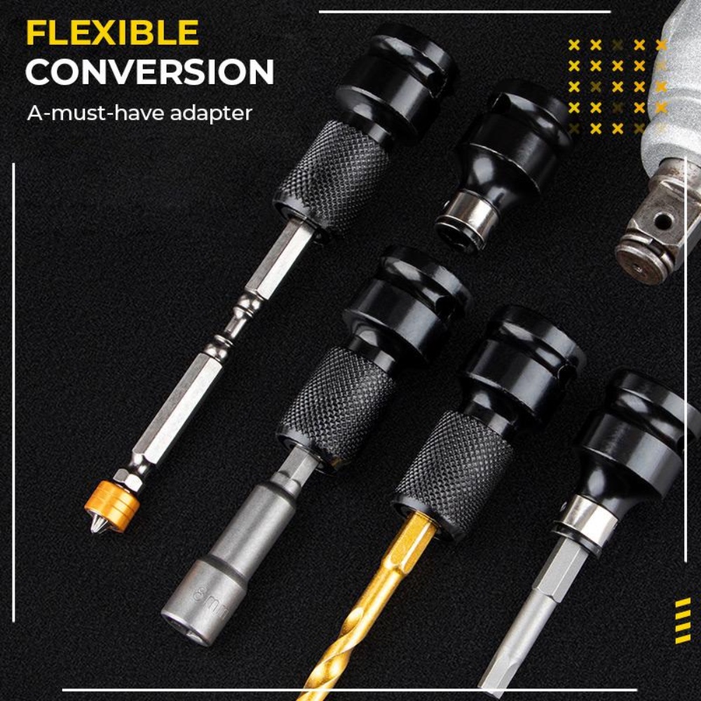 3 Pcs/set 1/2 Kunci Pas untuk 1/4 Hex Angin Bor Teleskopik Pegas Penutup Mengkonversi Adaptor Soket Alat Set