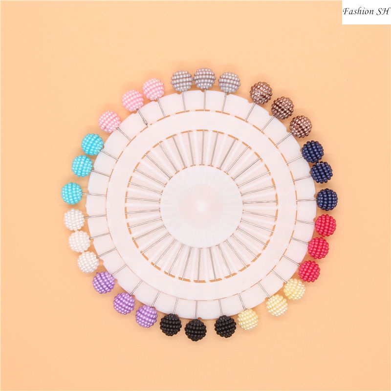 30pcsset Bros pin Bentuk Bola Aksen Berlian Imitasi Untuk Hijab Wanita Muslim M30125