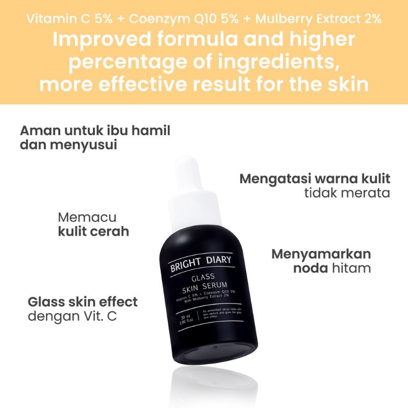 Bright Diary Glass Skin Serum Vitamin C + Coenzym Q10 with Mulberry Extract
