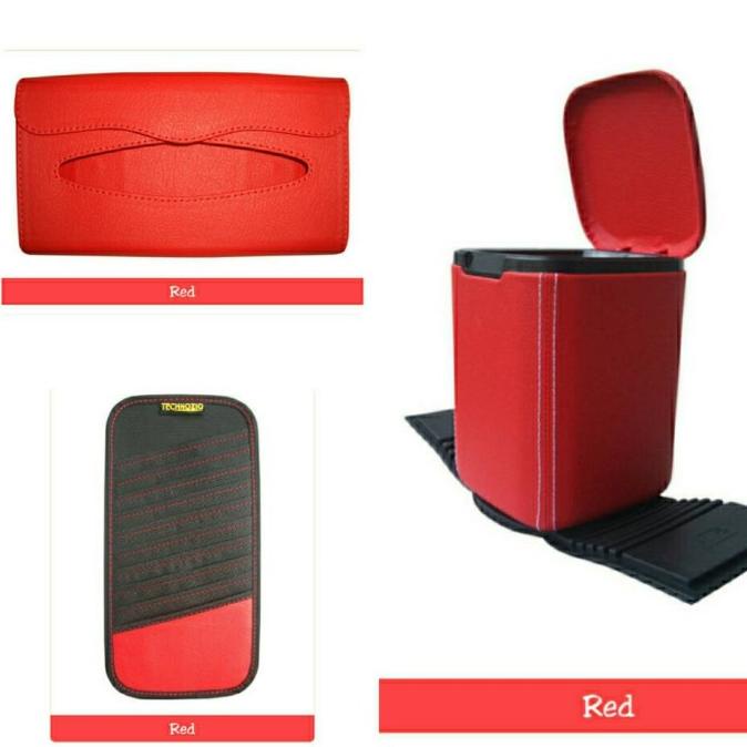 Tempat Sampah Mobil, Tempat Tissue Mobil, Tempat CD Mobil Warna Merah barang ready terus
