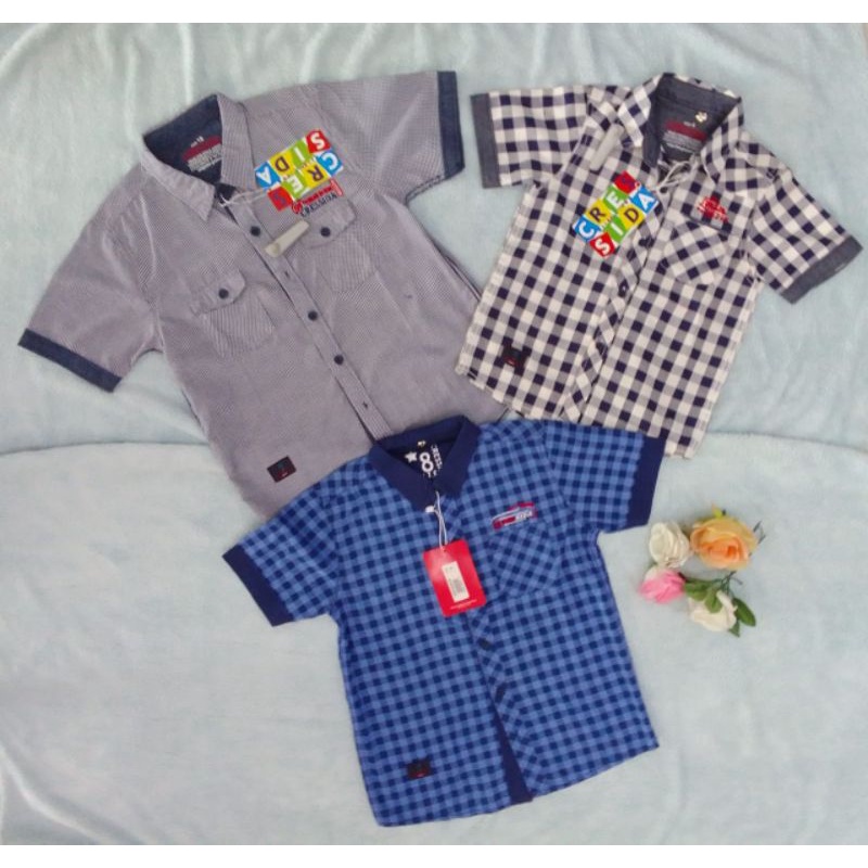 Kemeja Anak Cressida//Hem Pendek Anak Cressida//Atasan Anak Laki-laki