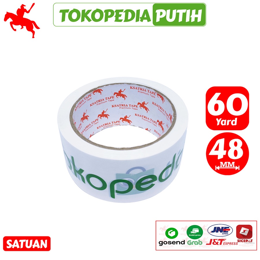 

Lakban Marketplace Putih Hijau KSATRIA Tape 48mm X 60/80 Yard