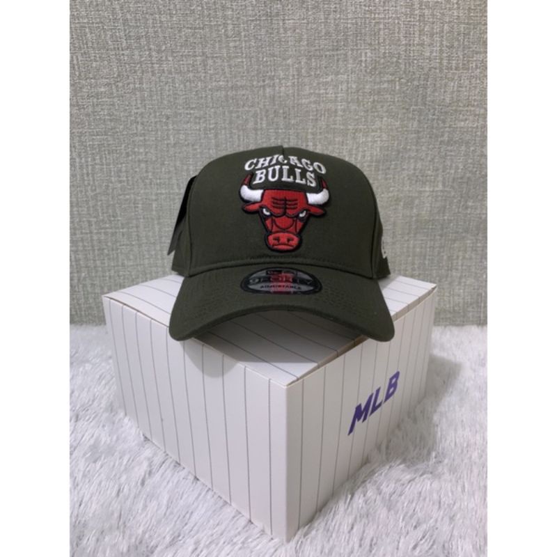 Topi baseball Chicago Bulls topi hijau army Bulls topi new era topi premium 9forty A frame