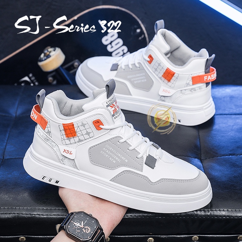 [JWALK] Sepatu Sneakers Boots Fashion Trendy Pria Motif Keren Kualitas Import Premium -322