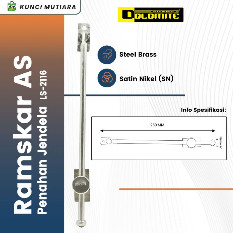 Lamskar/Penahan Jendela Bulat Dolomite LS2116