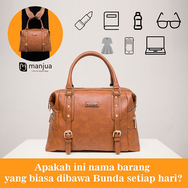 Fahira Bag by. MANJUA. Tas Kerja Wanita, muat LAPTOP 14inch. Tas ELEGAN.