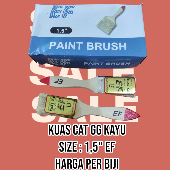 Kuas Cat GG Kayu 1,5&quot; Tembok Ter Murah Kualitas Bagus Dinding Per biji