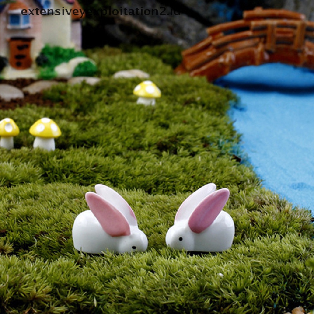 Miniatur Kelinci Bahan Resin Untuk Dekorasi Taman