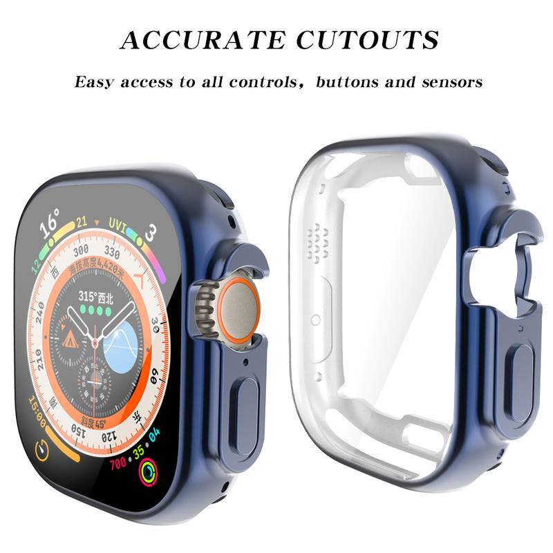 Soft Case TPU Transparan Pelindung Layar Full Cover 360 Untuk Apple Watch Ultra 49mm iWatch Ultra 49mm