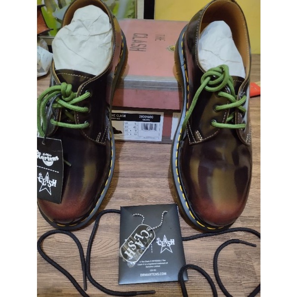 DOCMART DR MARTENS x THE CLASH 1461 ARCADIA RED SIZE 38 NEW ORIGINAL
