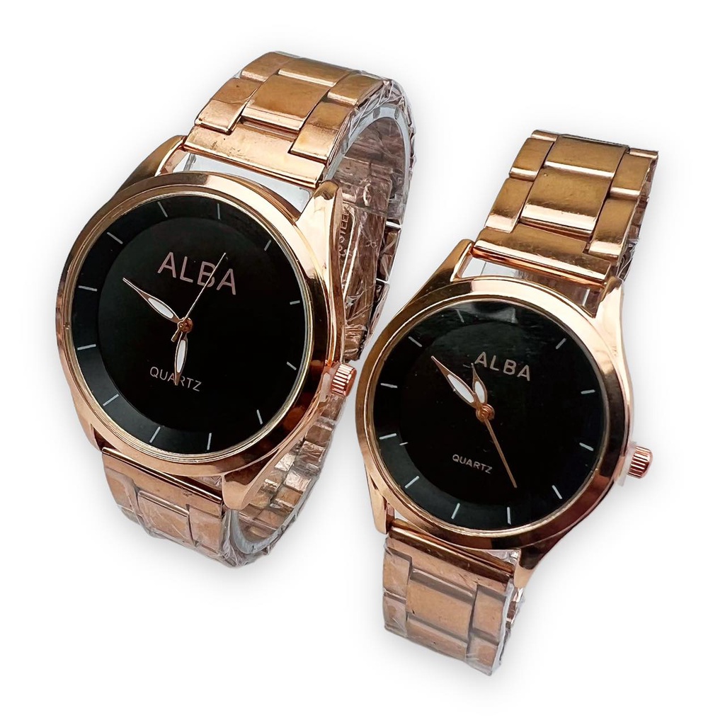 ✅ Jam Tangan Couple Wanita Analog Fashion Casual Pria Wanita Strap Stainless Steel Quartz Watch C103