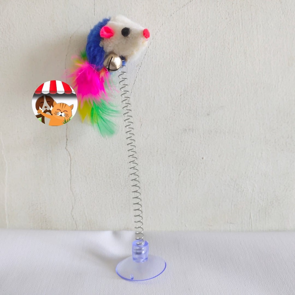Mainan Kucing Dop Bulu Tikus Per Cat Toy Bulu - Pet Toy Stick Goyang