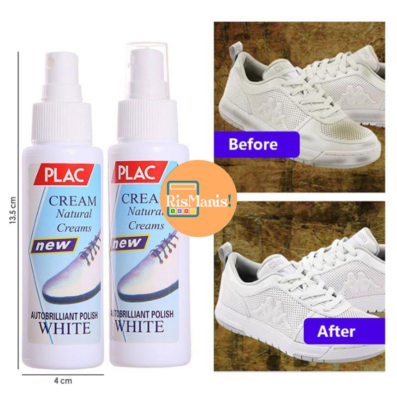 WHITE SHOES CLEANER SPRAY - Pemutih Sepatu Pembersih Semir Extra Pemoles Dompet Tas Kulit isi 100 ml Shoe Care Perawatan Sneaker Botol Semprot