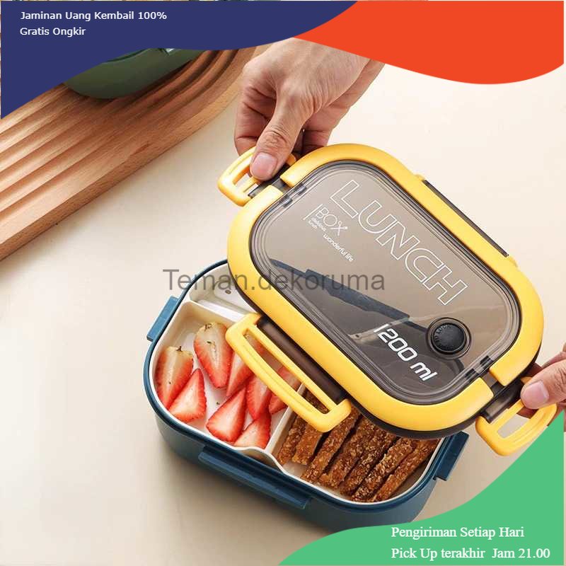 TD - PR HOMEFAVOR Kotak Makan Bento Lunch Box Double Layer 1200ml - HF225