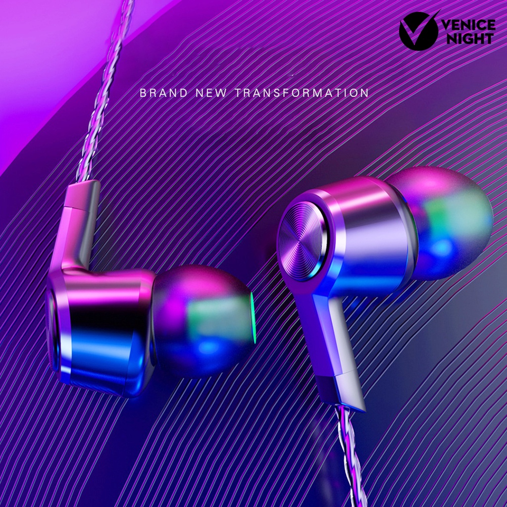 (VNEP) (Berkabel) M6 In-ear Earphone Heavy Bass 1.2m 3.5mm Control Earbud dengan Mic untuk Olahraga