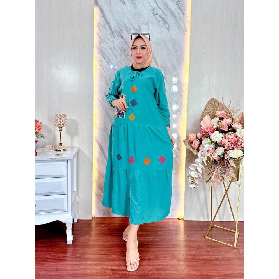 Gamis Longdres Anita Emblem terbaru 2022 //Viral kekinian//Gamis Busui blink Rayon Premium//pakaian wanita kekinian