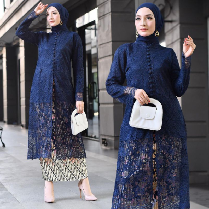 Permata Olshop / Kebaya Brukat Tunik Kancing Seribu / Kebaya Tunik / Kebaya Busui Kancing Depan / Kebaya Kurung Brukat Modern / Kebaya Kondangan / Kebaya Pesta / Kebaya / Setelan Kebaya Brukat Modern