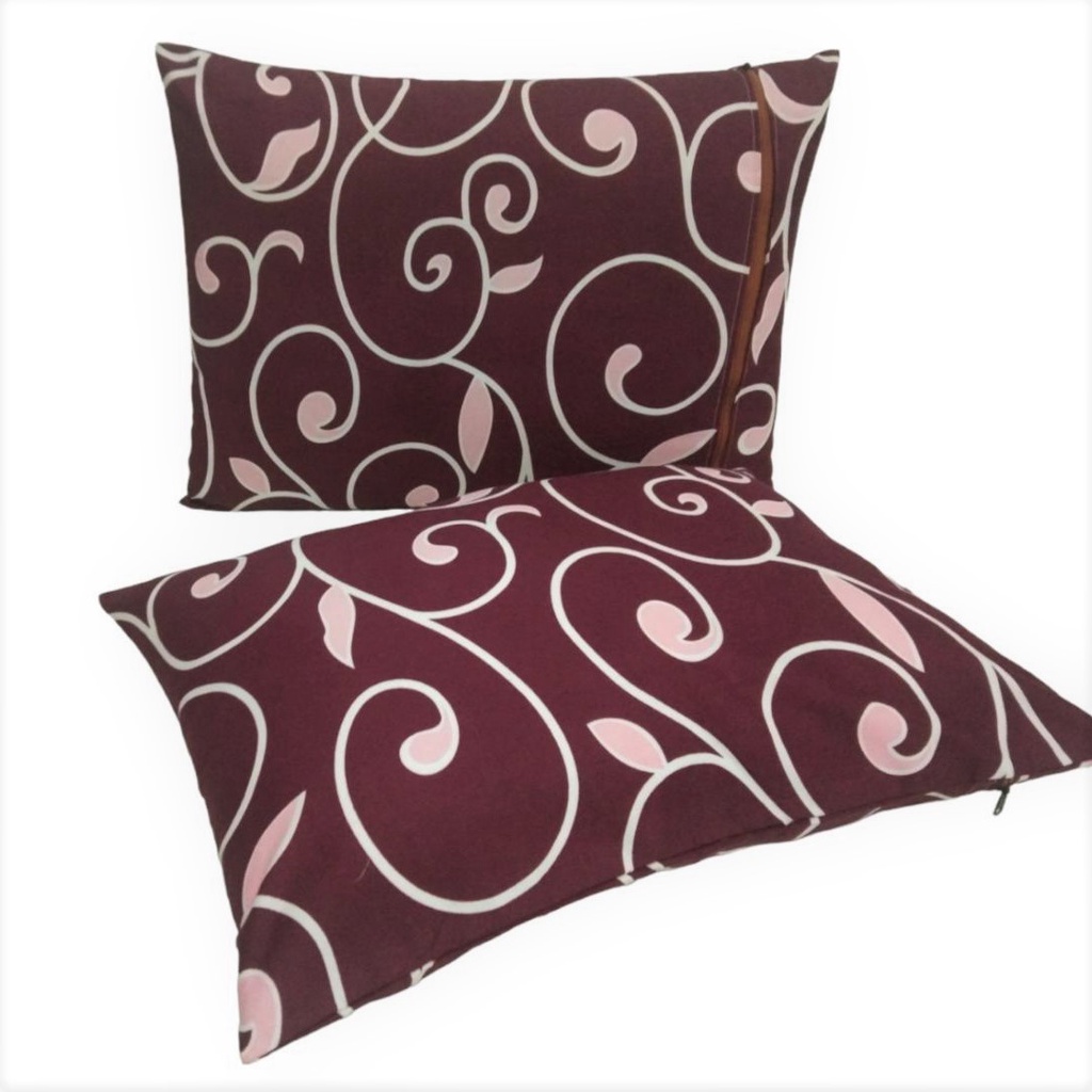 Sarung Bantal Tidur Resleting aesthetic Tralis Merah Maroon