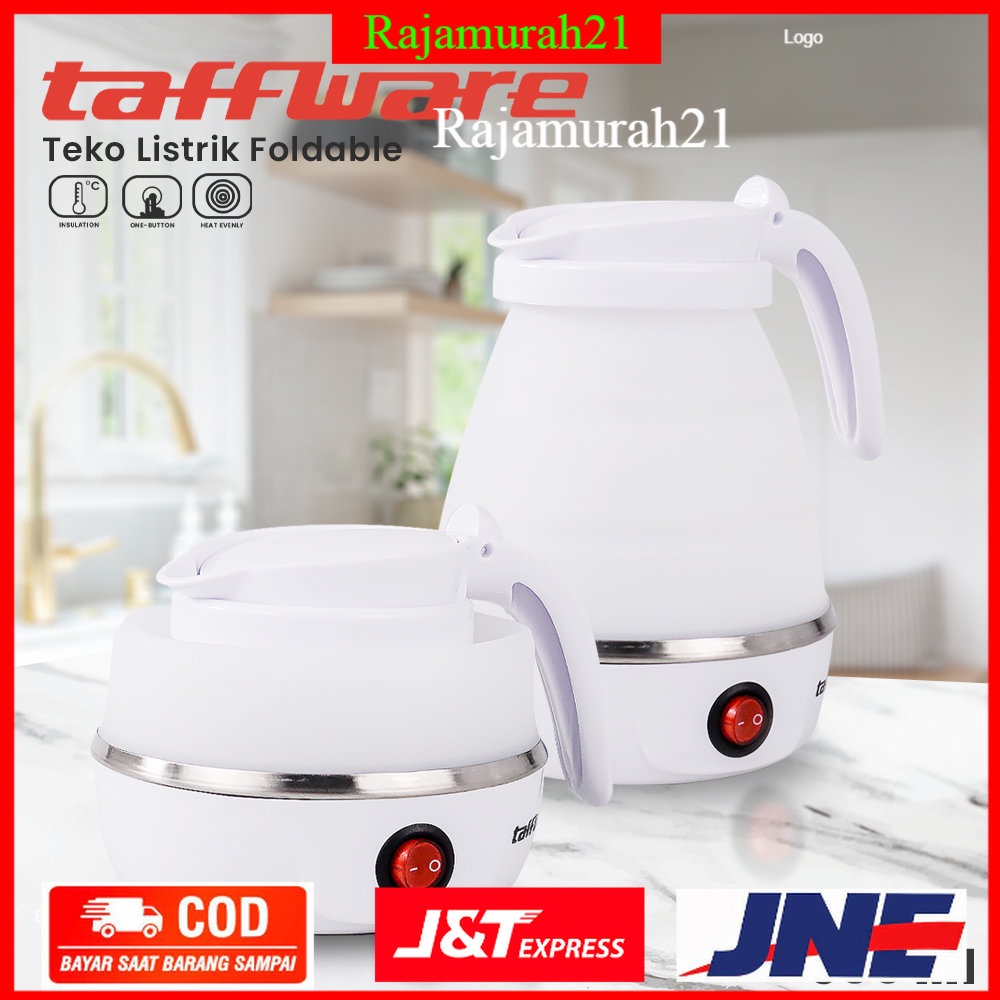 Taffware Electric Kettle Teko Listrik Foldable Collapsible 600ML 600W - 7RHXADWH - White