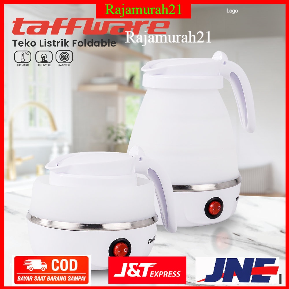 Taffware Electric Kettle Teko Listrik Foldable Collapsible 600ML 600W - 7RHXADWH - White