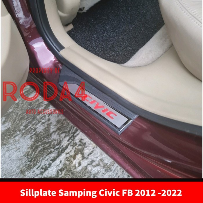 Sillplate Samping Civic 2012 2022 Door Sill Plat No Lamp Otoproject