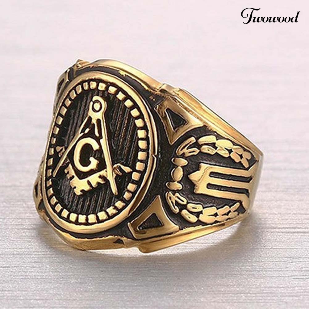 Cincin Bahan Alloy Gaya Vintage Punk Untuk Pria