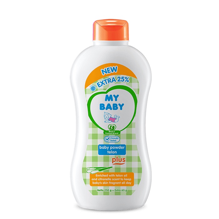 Bedak Bayi My Baby telon  [100gr+25gr] - MY BABY Powder Harum dan Wangi |Bedak anti Nyamuk