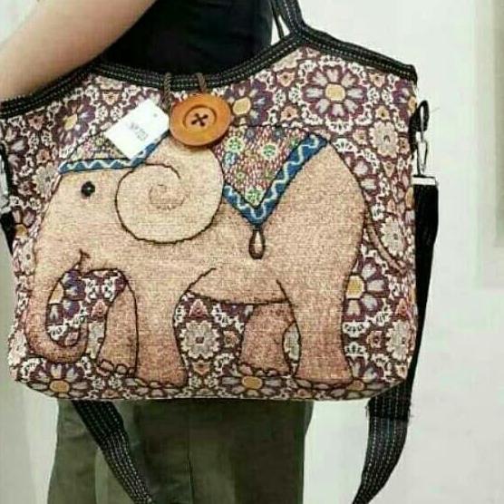 tas import thailand / tote bag gajah owl
