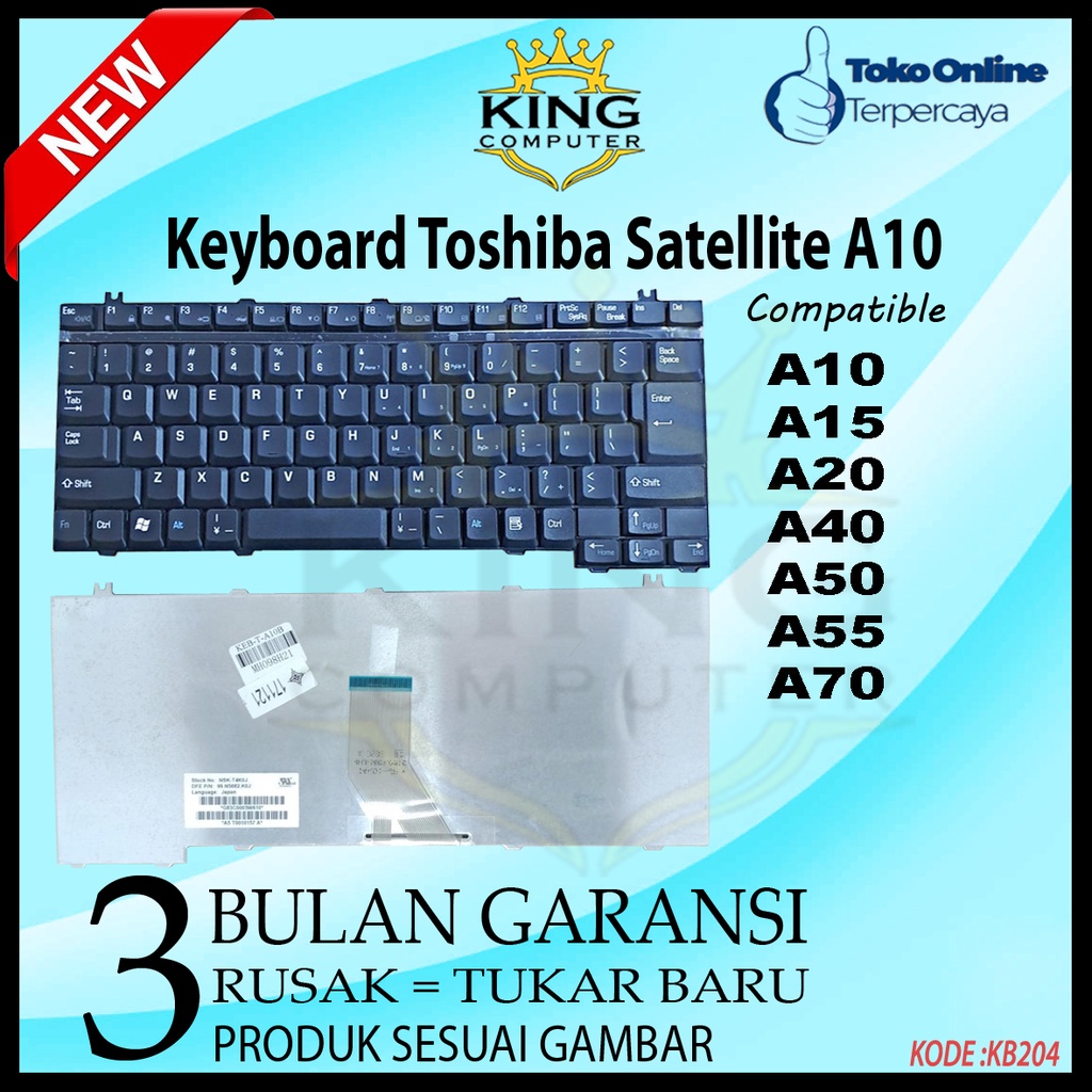 Keyboard Toshiba A10 A15 A20 A40 M30 M30X M35 Series BLACK