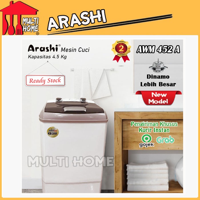 Arashi Mesin Cuci Mini Portable AWM452A Kapasitas 4,5 KG GARANSI RESMI 2 Tahun